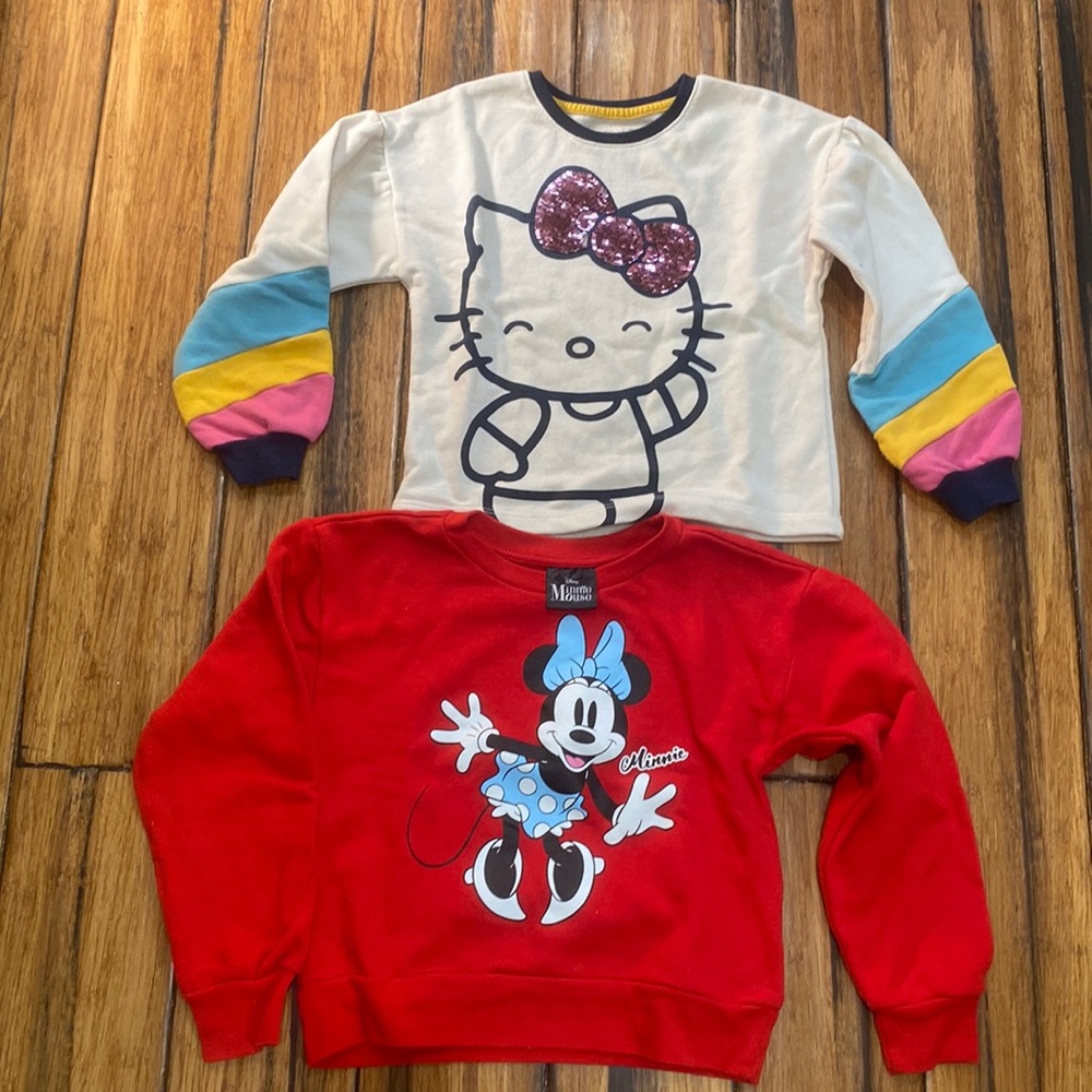 Hello Kitty and Minnie Mouse Sweatshirts